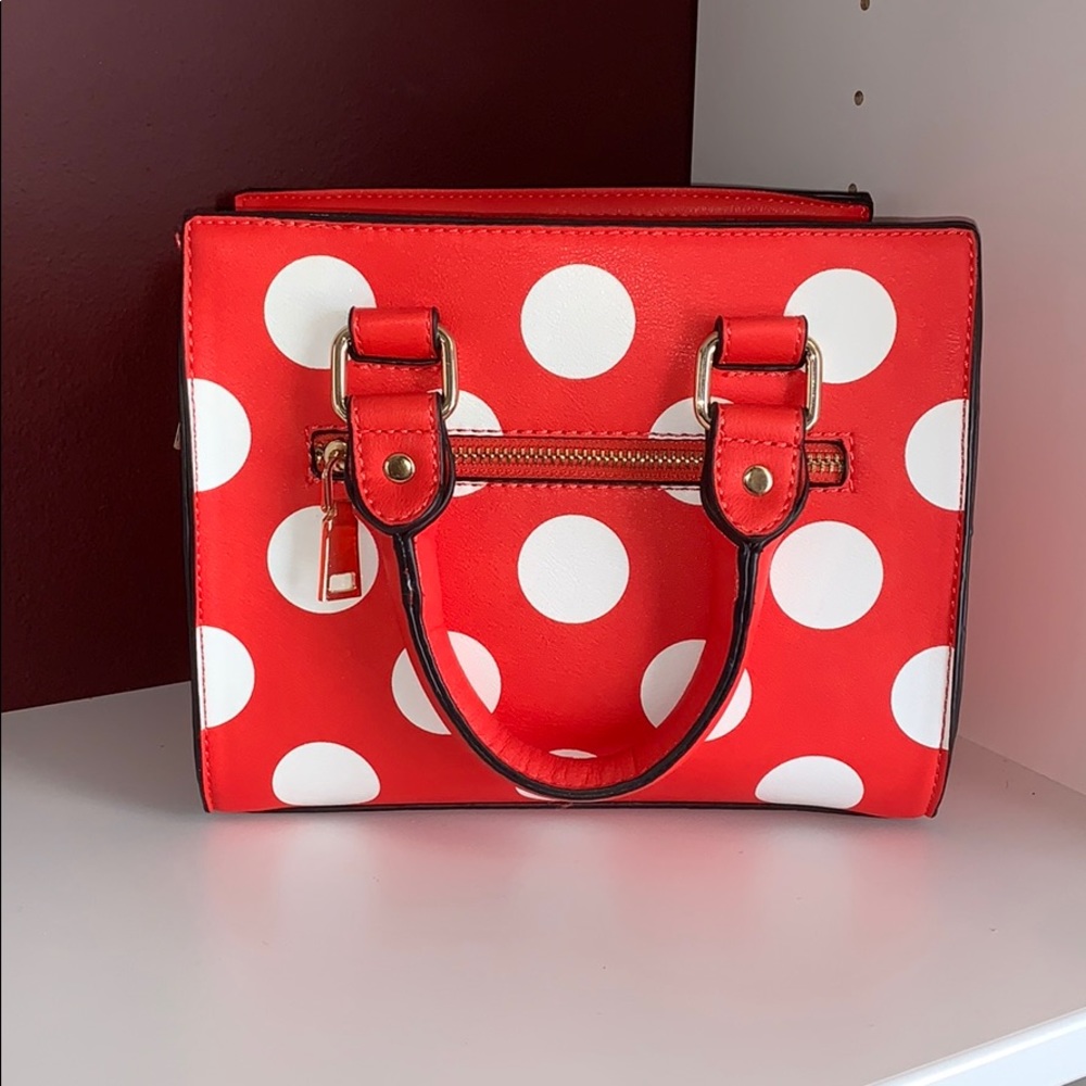 Red Polka Dot Satchel Handbag - Women